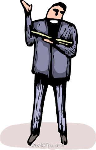Priest Preaching From The Bible Royalty Free Vector - Clip Art (310x480)