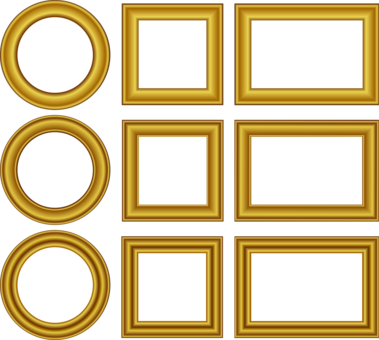 Picture Frames Borders And Frames Decorative Arts Download - Gold Frame Vector Free (379x340)