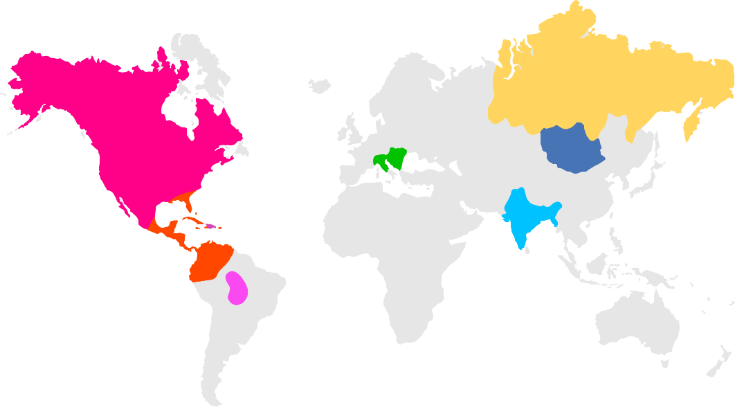 1% Indigenous North America - World Wide Map Png (1062x588)