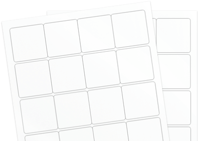 White Gloss Polyester Weatherproof - 2.5 X 2.5 Glossy White Labels Inkjet Square (450x300)