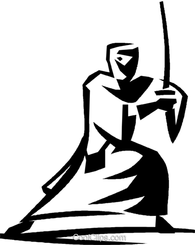 Ninja Royalty Free Vector Clip Art Illustration - Hamlet (382x480)