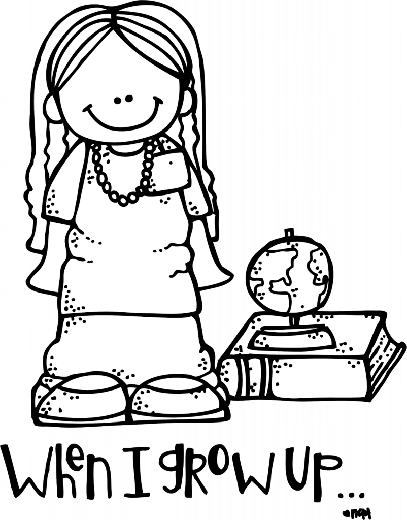 Strange When I Grow Up Coloring Pages Girl Lds Clip - Grow Up White And Black Clipart (802x1024)