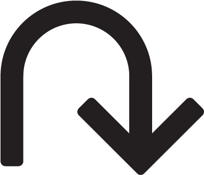 Black Turn Arrow Logos Vectors Icons And - U Turn Png (400x400)