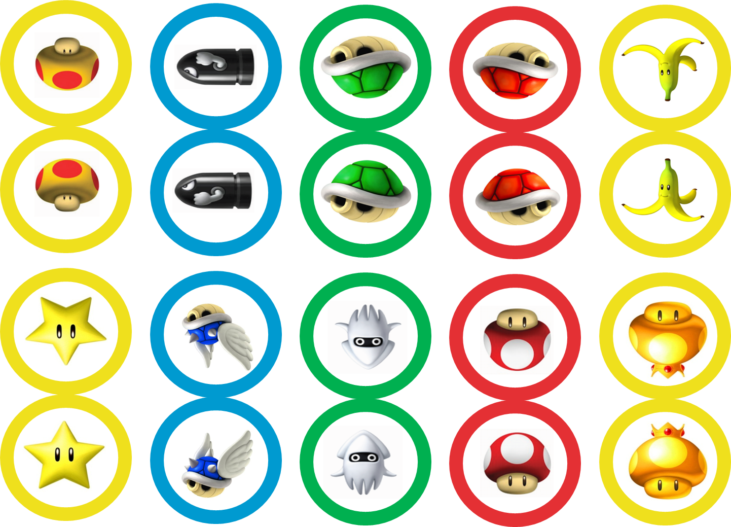 Mario Kart Cupcake Toppers - Mario Kart Blue Shell (1442x1039)
