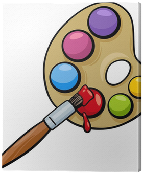 Leinwandbild Pinsel Und Palette Clip Art Comic • Pixers® - Palette Cartoon (400x400)