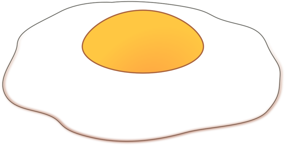 Fried Egg, Egg, Food, Protein, Cooking - Sunny Side Up Egg Cartoon Png (960x495)