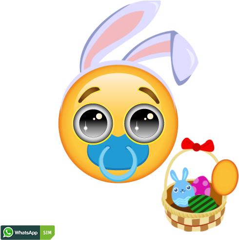 Lustiges Emoji Mit Schnuller Und Funkelnden Augen - Emoticon (1200x628)