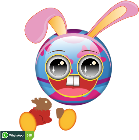 Freuendes Emoticon Mit Osterei-gesicht Und Funkelnden - Cartoon (1200x628)