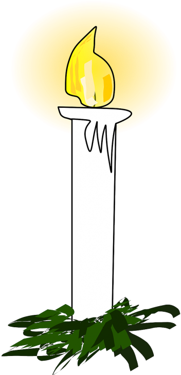 Weiße Gezeichnete Weihnachtskerze - Advent Candle Clip Art (365x730)