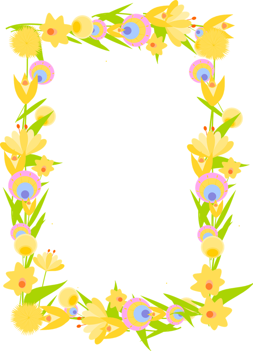 Free Digital Floral Frame Png And Diy Stationery - Frame Banana Background Transparent (867x1200)
