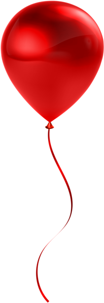 Single Red Balloon Transparent Clip Art - Red Balloon Transparent (218x600)