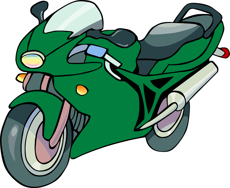 Motocicleta, Moto, Verde, Motor - Green Motorbike Clip Art (883x720)