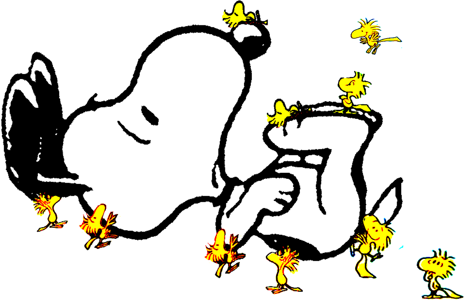 Agora Woodstock Chama Seus Amigos Passarinhos Para - Snoopy (1690x1087)