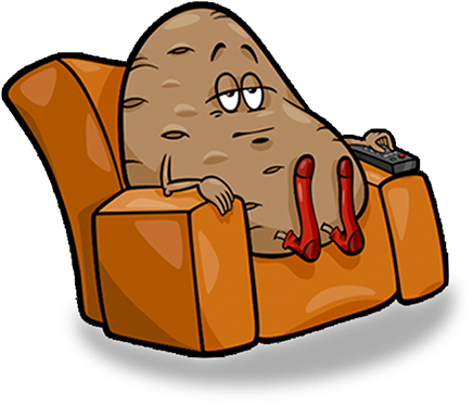 Couch Potato Cartoon (500x417)