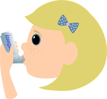 Asthma Inhaler Aerosol Disease Doctor Girl - Asthma Clipart Png (367x340)