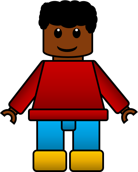 Lego Inspired African American Clipart For Kids And - Cartoon (483x599)