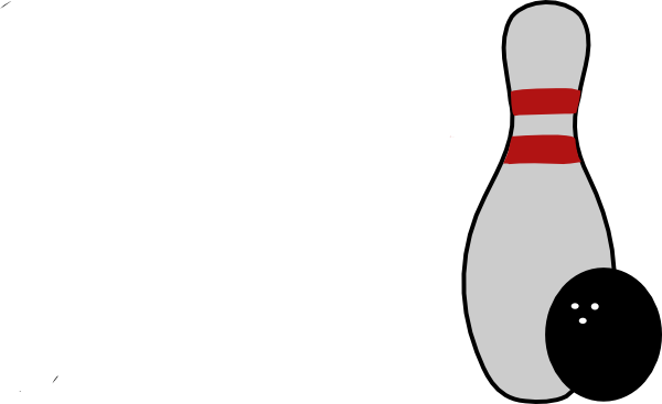 Bowling Pin Ball By Nb Clip Art - Bowling Pin Clip Art (600x367)