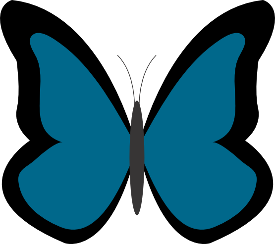 Blue Butterfly Clip Art - Brown Butterfly Clipart (555x493)