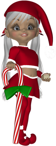 Elfen Clipart Candy Cane - Cartoon (500x500)