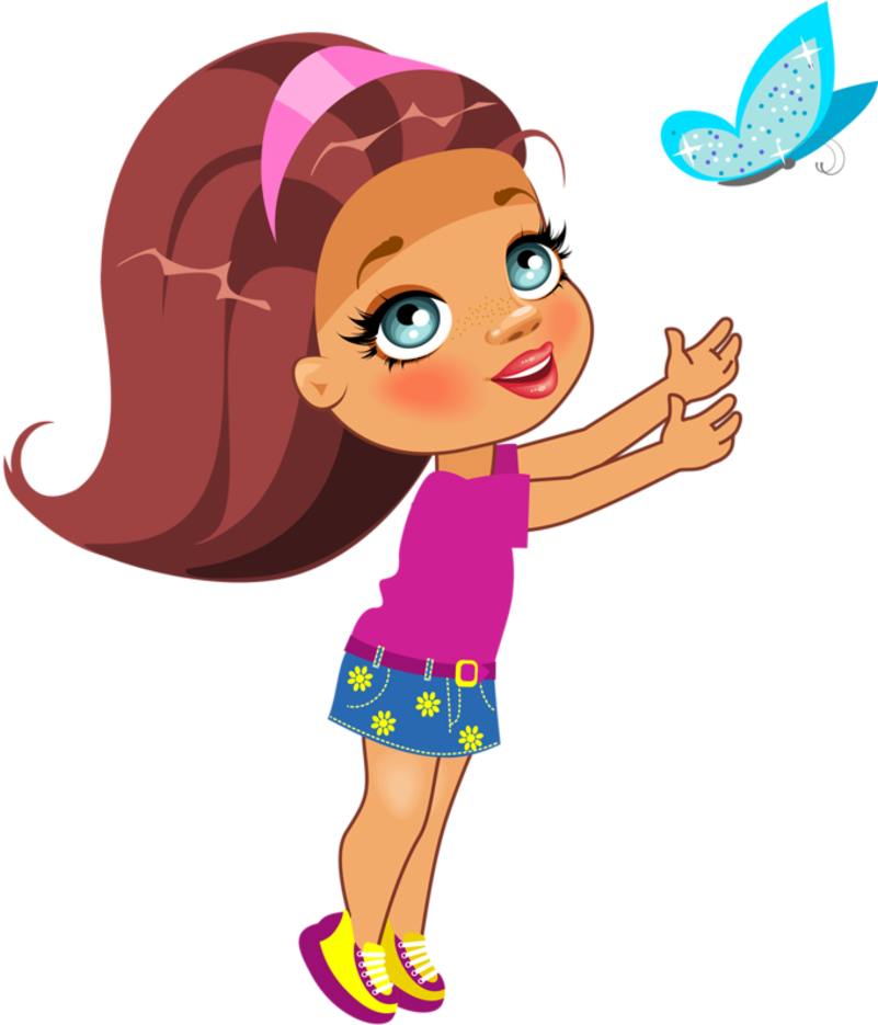 0 986b5 Aa9eb1fb Xl 1 - Girl Holding A Butterfly Cartoon (800x942)