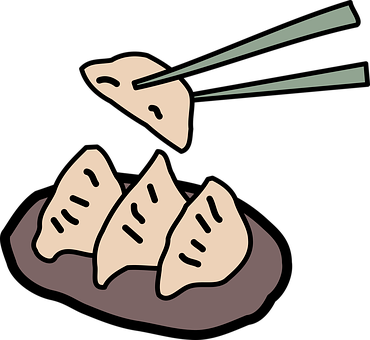 Stäbchen, Knödel, Lebensmittel, Japan - Dumpling Clipart (370x340)