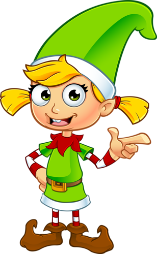Clipart Of Girl Elf In Green Character - Girl Elf (308x500)