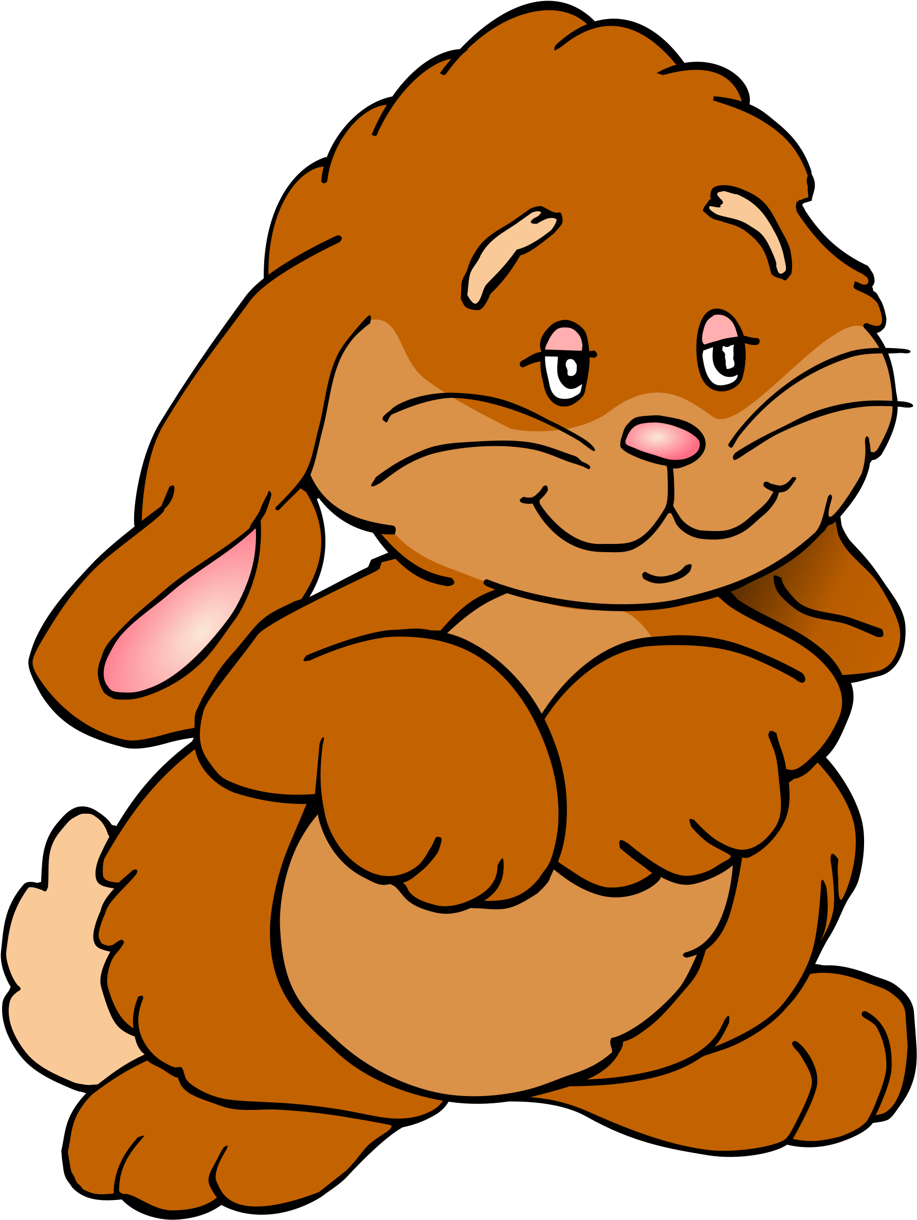 Big Image - Easter Bunny Brown Clipart (1811x2400)