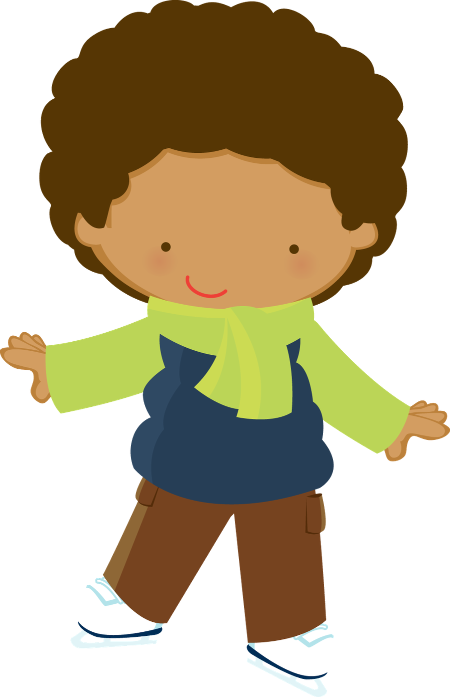 Imágenes De Niños Y Niñas En Invierno - Niño Moreno Animado (900x1391)