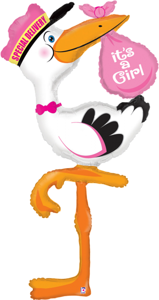 Folienballon It`s A Girl - Girl Stork Baby Shower (1000x1000)