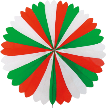Faltrosette Papier Grün Weiss Rot Ø 60 Cm - Dekofächer Rot/weiß/grün 75 Cm (350x350)