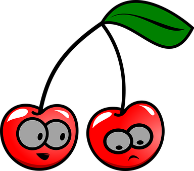 Ideen Für Den Kunstunterricht - Cartoon Cherries With Faces (384x340)