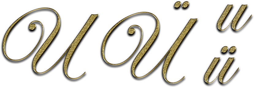 Buchstabe, U, Gold, Ü, Umlaut, Schrift - Umlaut (871x340)