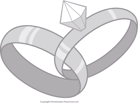 Free Wedding Rings Clipart - Engagement Ring Wedding Ring Cartoon (524x392)