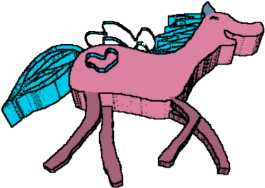 A 3d Model Of A Unicorn - Cartoon (467x466)