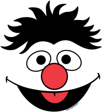 Ernie Face Sesame Street - Sesame Street Character Face Printables (368x400)