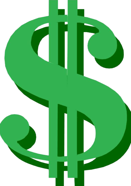 Green Dollar Symbol Png Transparent Image - Green Dollar Sign Png (450x639)