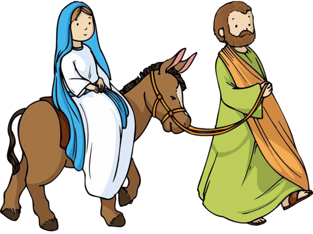 Flanelplaat Jozef En Maria / Maria, Josef Og Jesus - Josef Clipart (637x477)