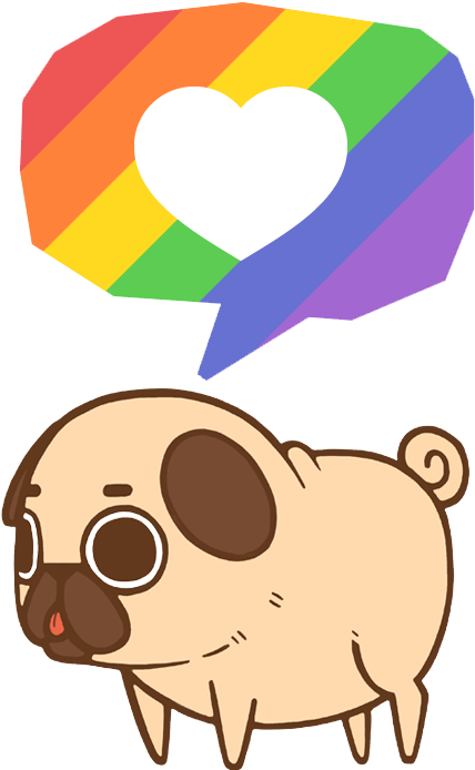 Puglie Supports Equality, Love, Respect, And Pride - Puglie Pug (500x765)