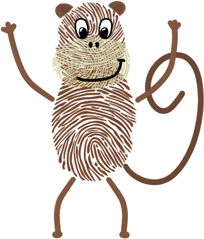 Basteln Mit Fingerabdruck Affe - Fingerabdruck Affe (500x500)