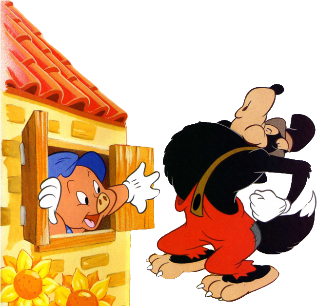 Los Tres Chanchitos Ilustraciones Canciones Infantiles - Lobo De Los Tres Chanchitos (670x627)