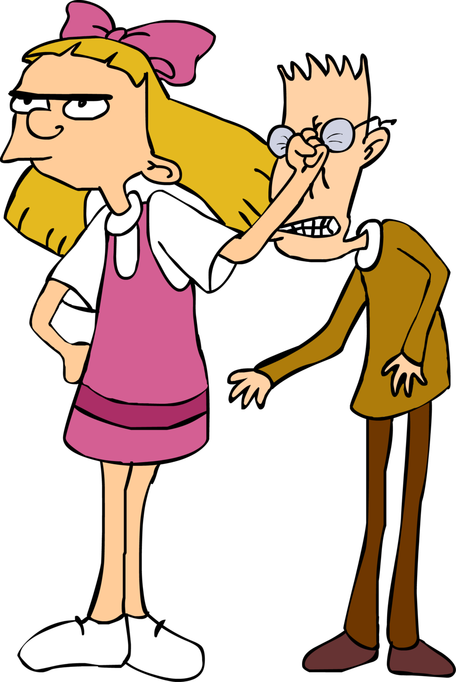 Helga Punching Brainy - Hey Arnold Transparent Helga (900x1346)