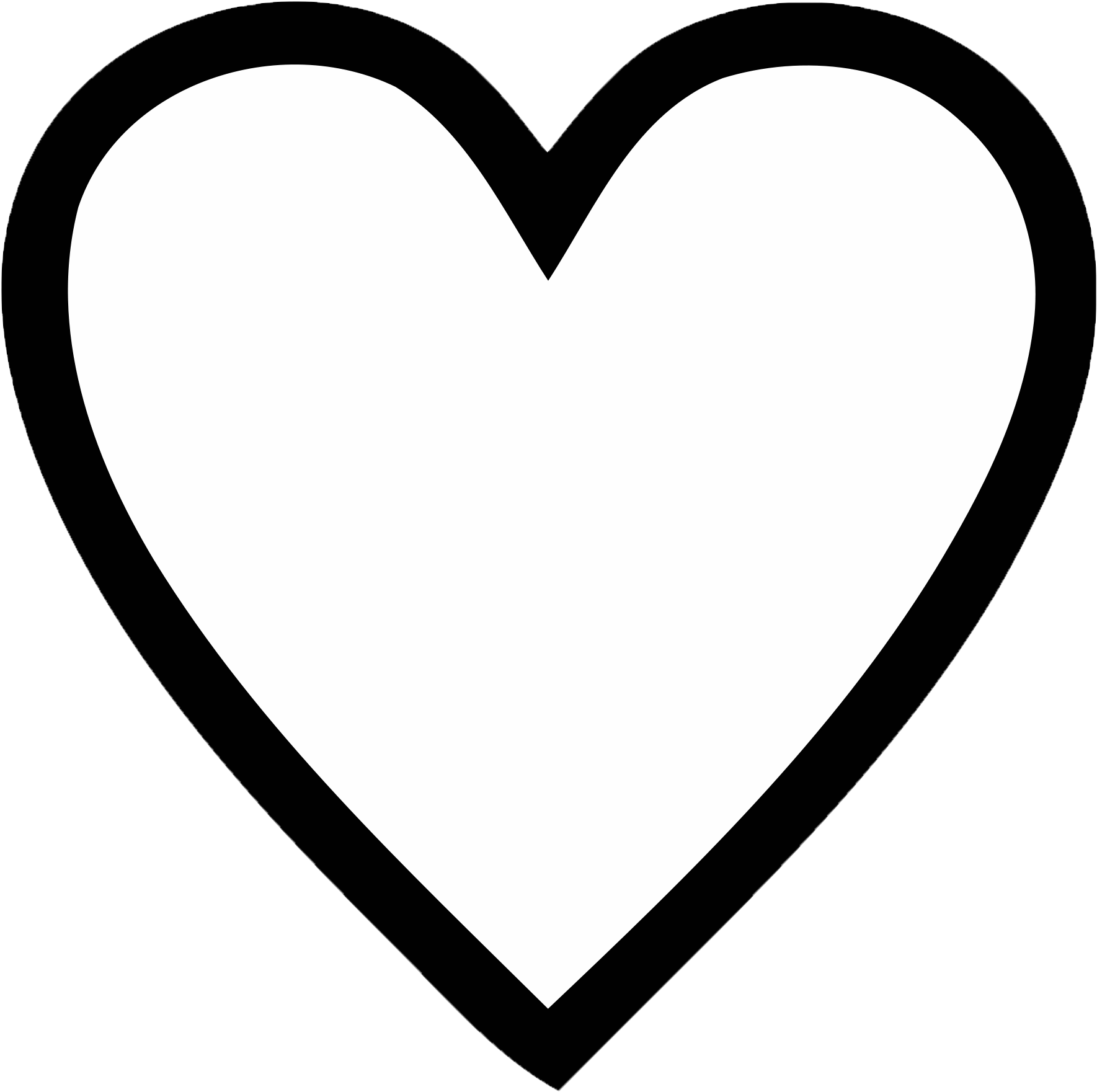 Special Heart Hd Pictures - Black Love Heart Outline (2000x2000)