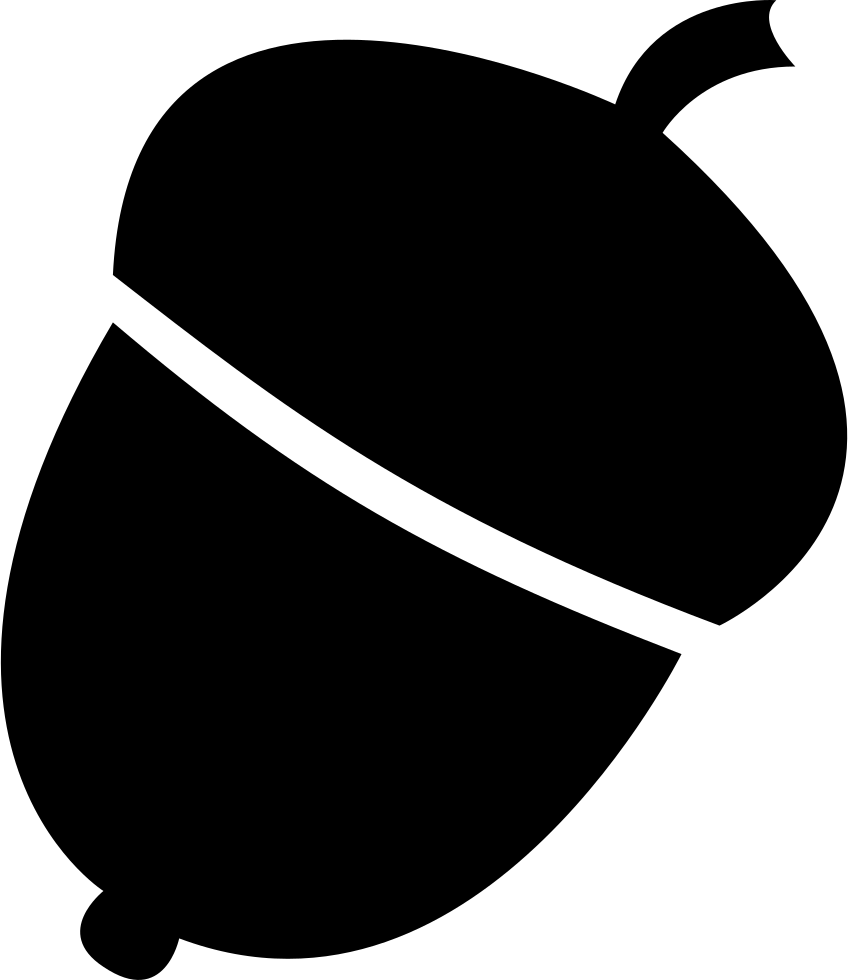 Png File Svg - Acorn Black And White (848x980)