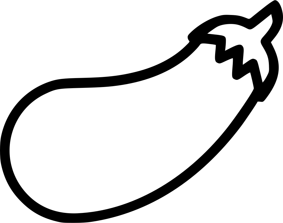Png File - Brinjal Black And White (980x774)