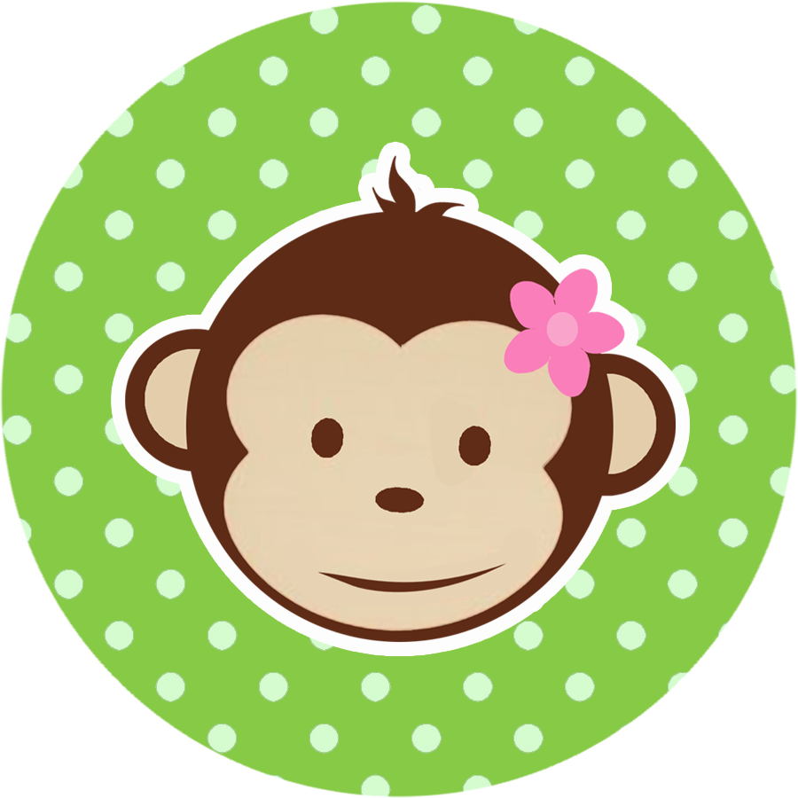 Free Monkey Clip Art Images - Girl Monkey 1st Birthday (900x900)