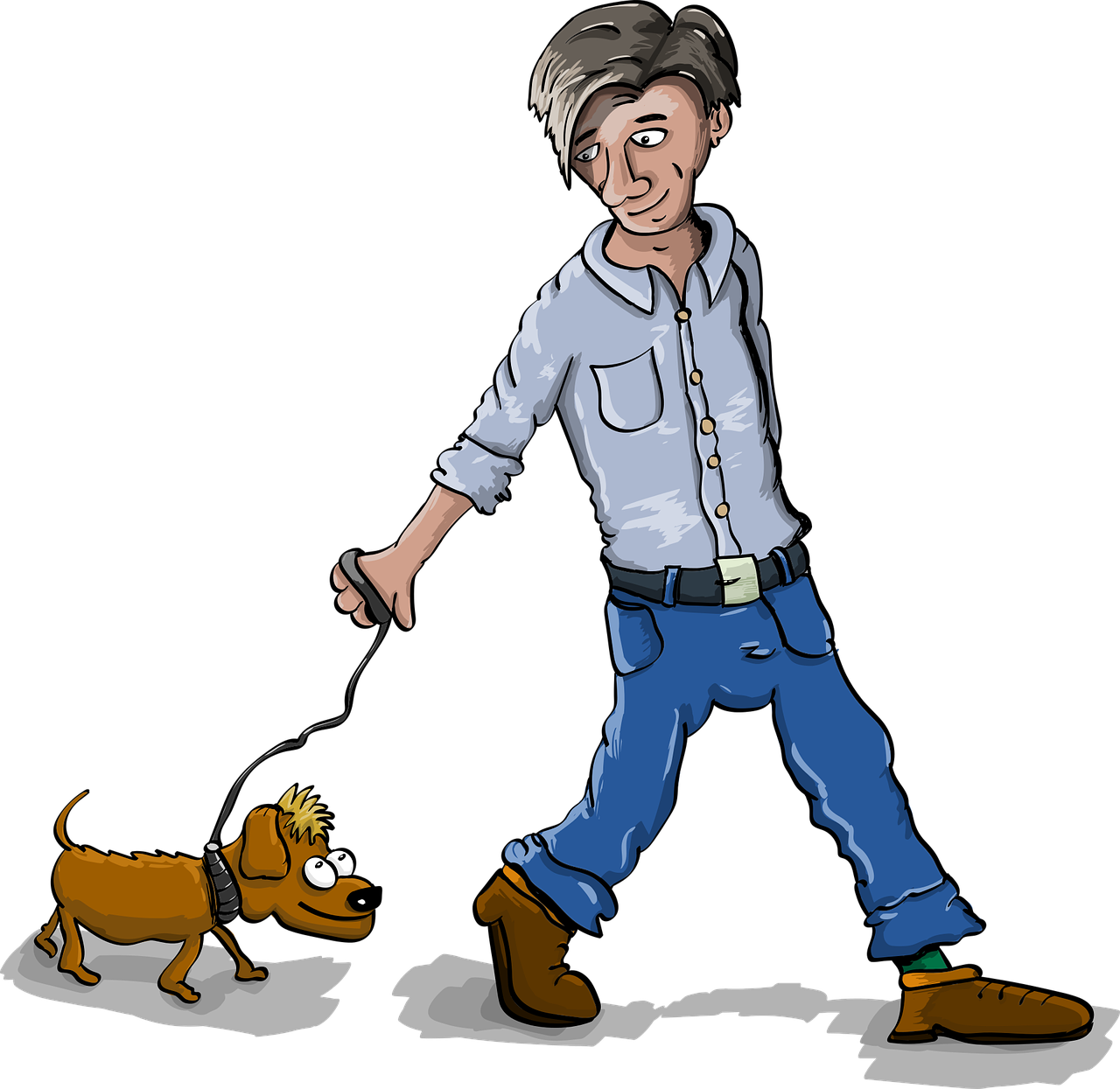 „hunde Gassi Service“ - Clipart Person Walking Dog Transparent (1280x1245)