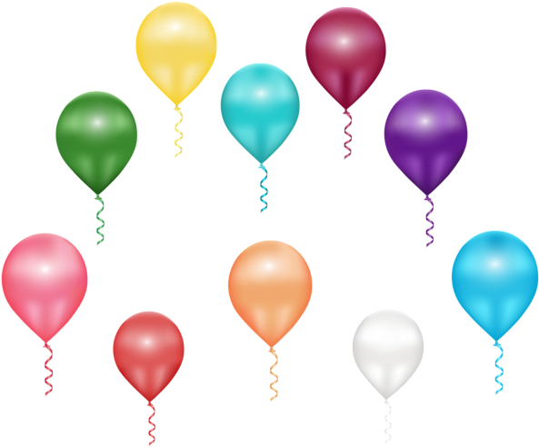 Flying Balloons Png Clip Art Image - Flying Balloons Png (600x497)