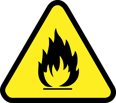 Caution, Flammable, Industrial Safety - Pictograma De Peligro Biologico (383x340)