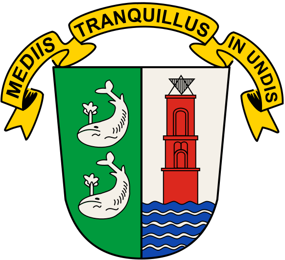 Wappen Der Stadt Borkum - Borkum Ortsschild (582x530)