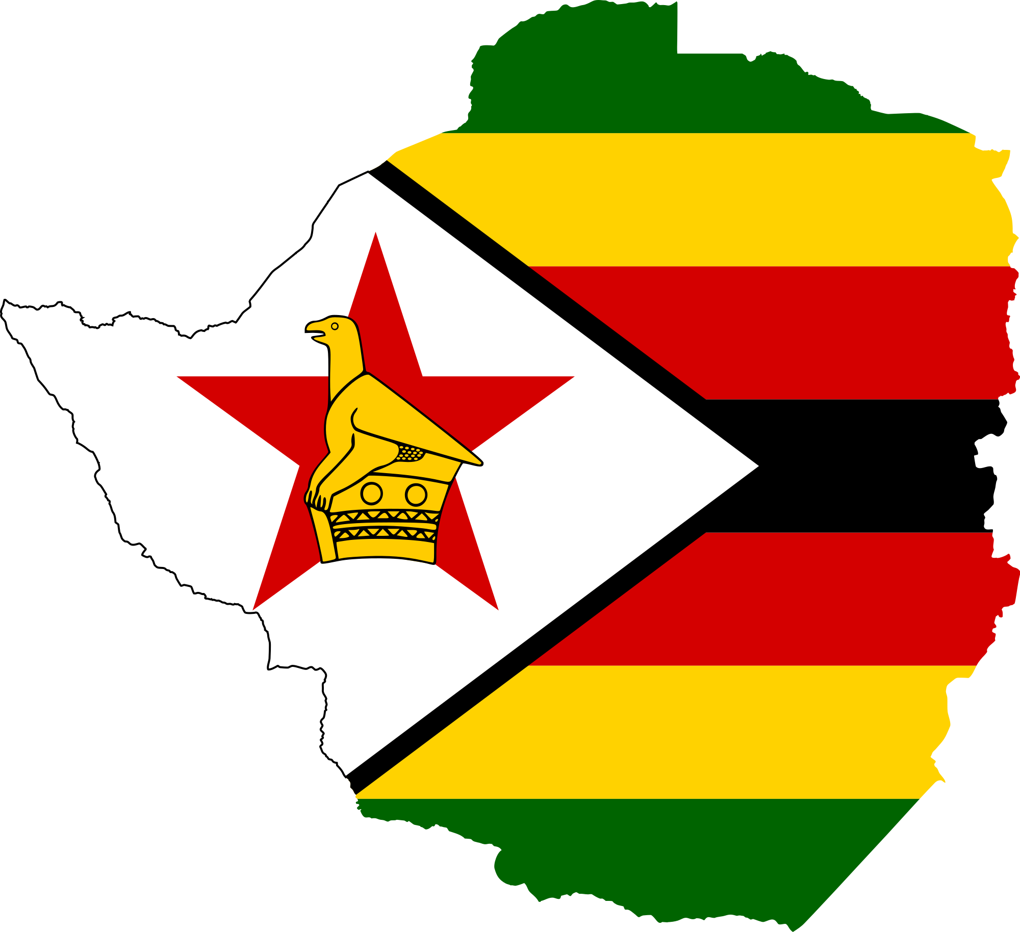 Zimbabwe Flag In Country (2000x1828)